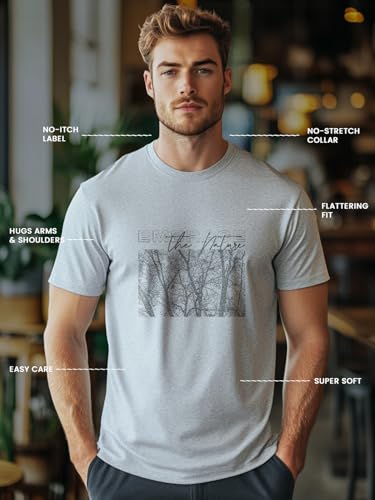Image of Nobero 100% Cotton T Shirts for Men Stylish | Regular Fit | Graphic Printed T Shirts for Men 180 GSM Combed Cotton | Round Neck Half Sleeve