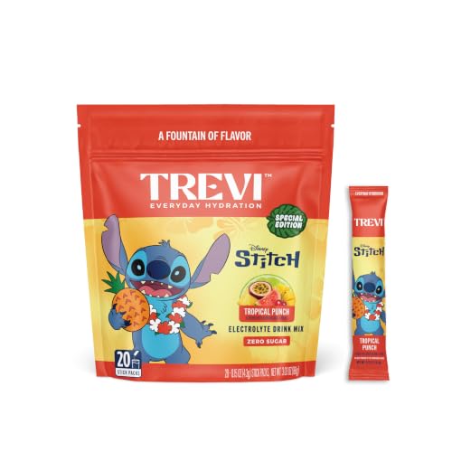 Image of TREVI Electrolytes Powder Packets, Sugar Free Hydration Tropical Punch | 20 Pack Essential Daily Drink Mix, 0 Sugar, Magnesium, Potassium, Vitamin C, Calcium, B6 & B12 Vitamins