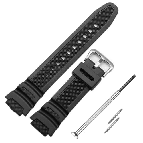 Image of DBLACK ''CDS26'' 18mm Resin Watch Strap (Black) / / Compatible With ''CASI0'' Watch Models AE-1200WH, AE-1300WH, F-108WH, W-216H & Others