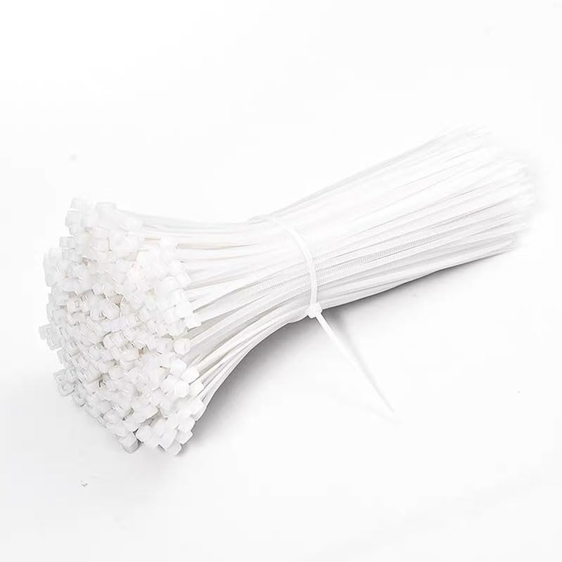 8 Inch White/Clear Zip Ties, hight Strength, UV Resistant Strong Nylon Cable Ties,Wire Ties Wraps for Craft Cable Management for Home Office Garden Fence Garage Indoor Outdoor 500 pack