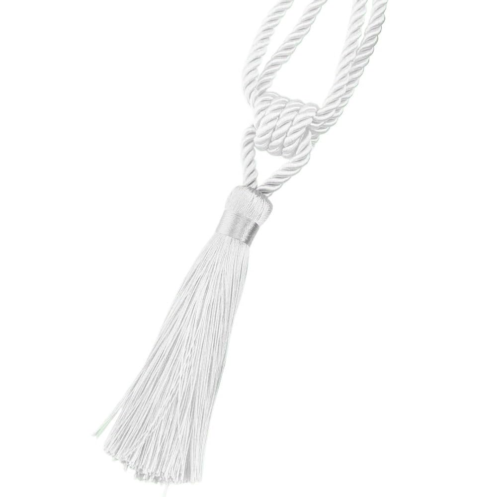 Tassel Curtain Tiebacks， 2 Pcs Multicolor Tassel Curtain Tieback Holder Buckle Rope(White)
