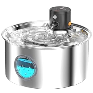 Fontanella per Gatti senza Fili Acciaio: Fontana per Gatti con Sensore di Movimento - Fontanella per Cani a Batteria - 3.2L Fontanella Gatto Automatico - Dispenser Acqua Animali - Distributore Acqua