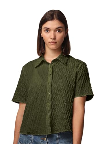Image of Zilcon Women's Half Sleeve Button Down Women Shirts | Western Tops for Women Stylish | White Shirt for Woman