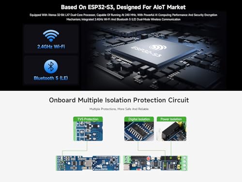 waveshare Industrial ESP32-S3 Control Board, Onboard RS485 and CAN Interfaces for Connecting External RS485 and CAN Devices, Support 2.4GHz Wi-Fi/Bluetooth 5, Built-in Multiple Protection Circuits - Image 4