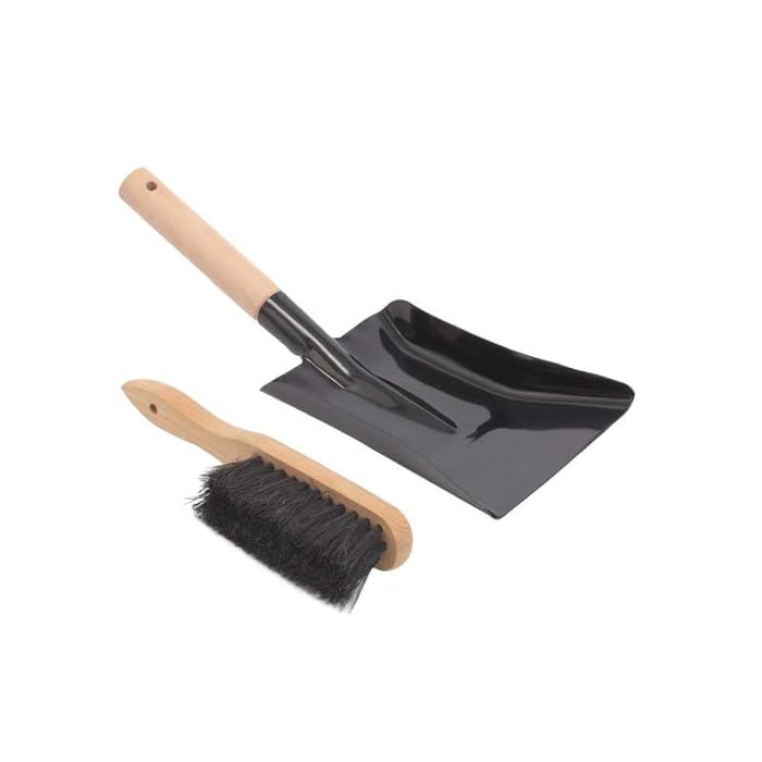 Buy Aboniris Coal Shovel and Hearth Brush Set Made of Natural Wood and