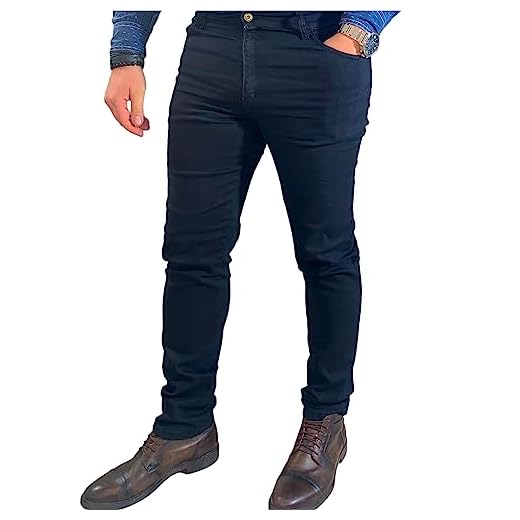 Calça Jeans Masculina Preta Tradicional Elastano (42)