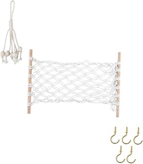 PRETYZOOM 1set Vegetable and Fruit Hammock Home Goods Decor Hand Decor Woven Storage Basket Vegetable Hammock for Rv Vegetables Handwoven Fruit Hammock Wooden Cotton Rope To Weave