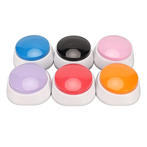 Yanmis 6 Colors Voice Recording Button, Dog Buttons for Communication, Pet Training Buzzer, 30 Second Recording and Playback, for Interactivity