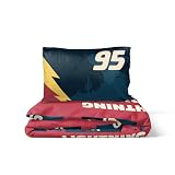 Jay Franco Kids Disney Cars komplet pościeli - 100% miękka bawełna z poszewką na poduszkę, oficjalnie licencjonowany produkt, wielokolorowy, 2-częściowy, pojedynczy