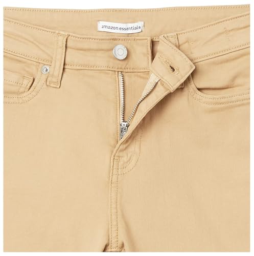 Amazon Essentials Damen Elastische Skinny-Jeans Mittelhoher Bund - Auslaufmodell, Helles Kamelbraun, 42
