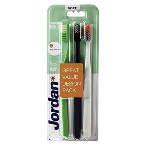Jordan - Brosse à dents propre sourire - 3 pièces - Blanc - Douce - Manuel
