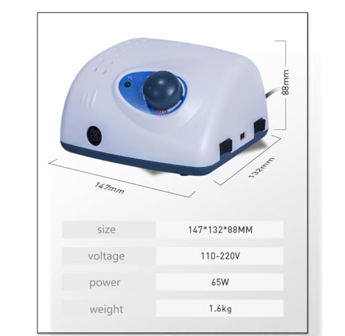 Micromotor de alta velocidad para cuidado profesional de uñas y laboratorio dental, funciona con pedal con alimentación USB