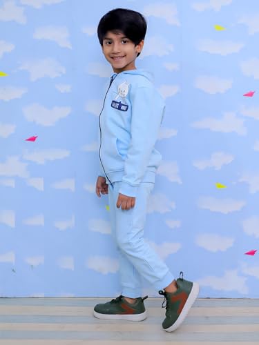 Image of The Mom Store Kids Sweatshirt With Joggers Set| Cotton With French Terry | Cute Prints | Warm | For Boys & Girls | Trendy Winter Sets For Kids | Hoodie And Sweatpant Set