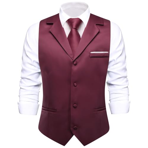 Mens Silk Victorian Suit Vests Solid Satin Single Breasted Steampunk Tuxedo Waistcoat Wedding Party2