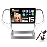 Android 15 Car Radio Sat Navi pour J-eep Grand Cherokee (2010-2013) Lecteur multimédia à écran Tactile 9 Pouces avec Carplay sans Fil Navigation GPS FM RDS Bluetooth 5G-WiFi SWC DSP,M150s
