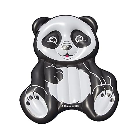 Swim Central 71" Black and White Inflatable Oversized Panda Swimming Pool Float Cover