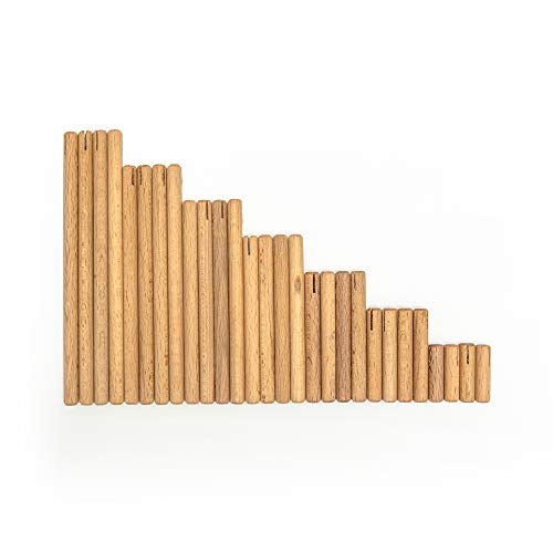 rewoodo KlixxOs Kugelbahn Premium Holzspielzeug aus Deutschland (Einzelteile, 28x Teile Stixx Set)