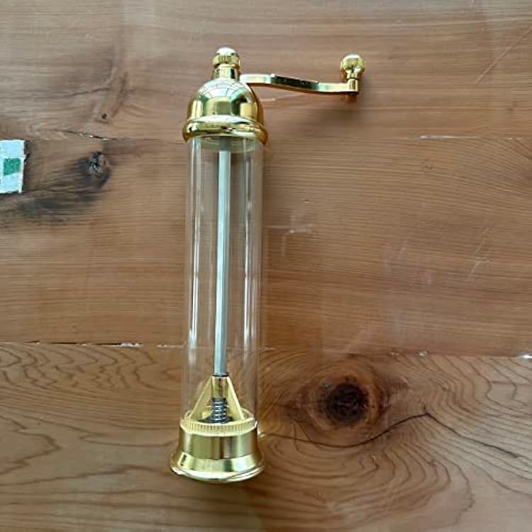 A-ONE Golden Pepper Salt Mill Grinder-Pepper Salt Mills Stainless Steel with Acrylic for Home Kitchen Restaurant