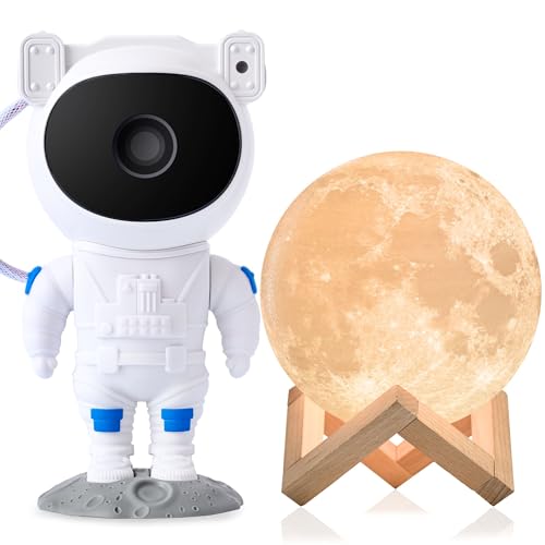 Mind-Glowing Cosmic Explorer Set: Astronaut Galaxy Projector & 3D Moon