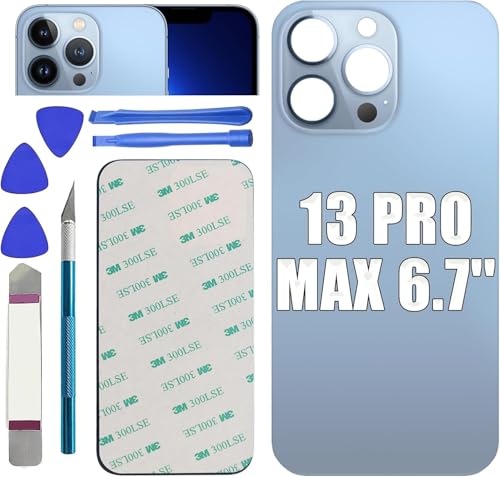 Kit réparation verre arrière iPhone 13 Pro Max bleu scie complet