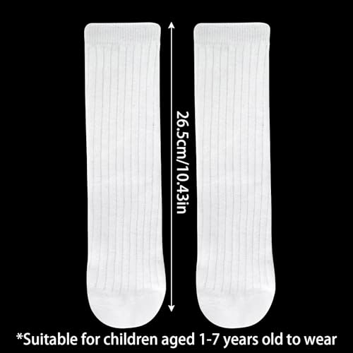 2 Pair Kids Toddler Knee High Socks White School Uniform Socks for Toddler Girls2