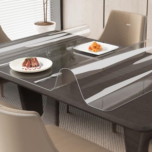 Oterri Clear Writing Desk Pad, 36’’x20” Heat Resistant Waterproof PVC Round Edge Durable Desk Protect Mat, Anti-Static Writing Mat Table Protector