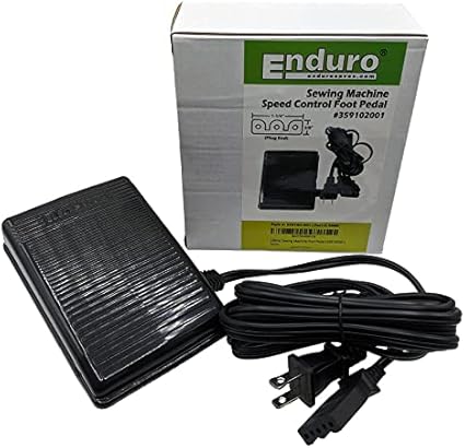 Singer Sewing Machine Foot Pedal Replacement by Enduro – Variable Speed Foot Operated Control Pedal for Domestic and Imported Sewing Machines