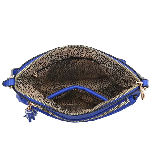 Image of FashionPuzzle Chevron Quilted Medium Crossbody Bag with Tassel Accent