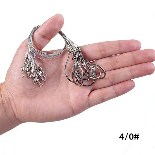 Set de 20 líderes de acero inoxidable para pesca miniatura 4