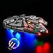Kit d'éclairage LED Star Wars Faucon Millenium Brique vaisseau spatial compatible Lego 75257, kit Lego non inclus (version télécommande)