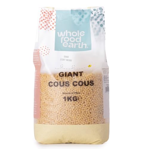 Wholefood Earth Giant Couscous 1kg - Pearl Israeli Couscous High Protein Whole Grain Quick Cook
