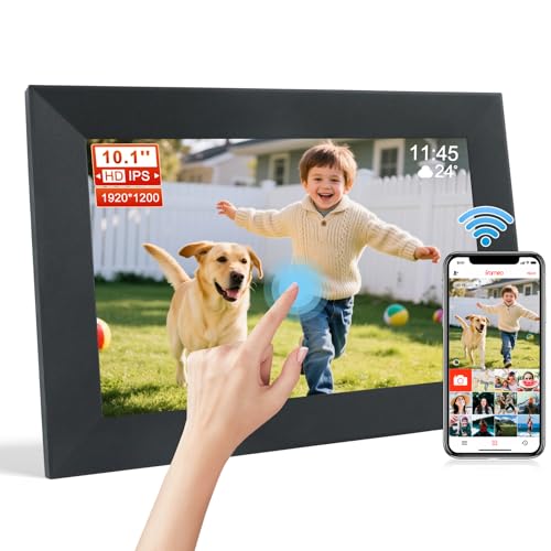 Marco de fotos digital con WiFi 10.1 pulgadas IPS y 16GB memoria Frameo