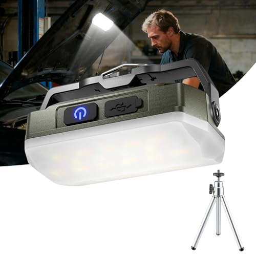 Image of LETOUR USB Rechargeable Camping Lantern 2000Lumen, 4000mAh LED Work Light with Tripod Stand & Magnet, 3 Colors 10~100% Brightness for Tent, Emergency, Hiking, Blackout (with Bag)