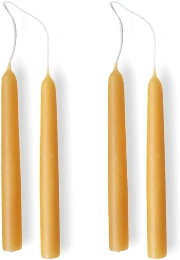 Candlestock Half Inch Beeswax Taper Candle Bundle 2 Pairs