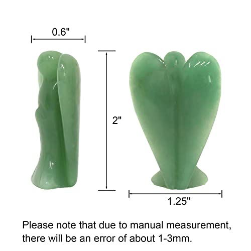 Goplemo Crystal Angel Figurines Green Aventurine Angel Crystal Natural Stones Carved Sculpture Statues Guardian Angel Ornament Home Office Decoration Healing Crystal Stones 2 Inches #TOP1