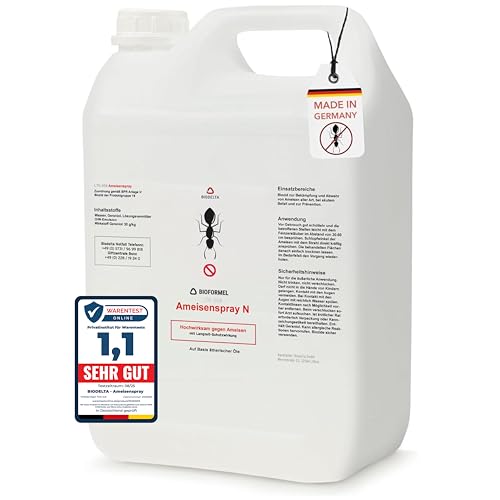BIODELTA Ameisen-Spray - Anti Ameisenmittel zum Ameisen bekämpfen im Haus & Garten - Ameisengift innen - gegen alle Arten von Ameisen - Langzeitwirkung & fleckenfrei (5 L)