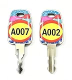 Universal Suitcase Combination Lock Keys - 2 Keys Compatible with 002/007 Luggage Locks - Color-Coded Numbers - Spare Keys for Forgotten Passcodes