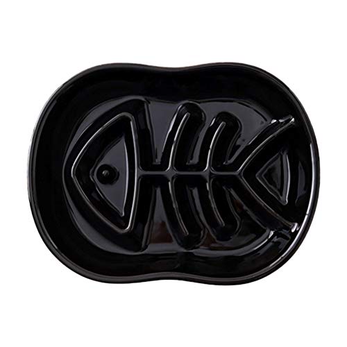 TEHAUX Tigela lenta para alimentação de gatos Tigela de cerâmica para evitar asfixia de animais de e