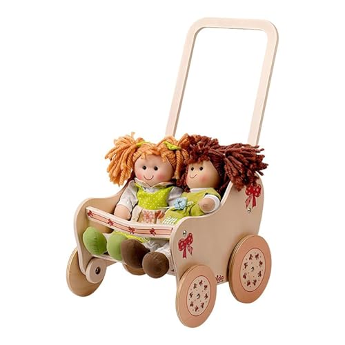 Dida - Der Puppenbuggy Aus Holz Dekoration Schleife Ist EIN Holzpuppenwagen Für Kleinkinder Nützlich Auch Als Lauflern Wagen