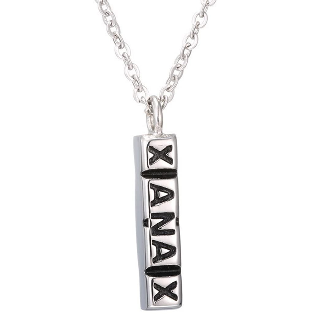 Jude Jewelers Stainless Steel Pill Capsule Style XANAX ID Bar Classic Plain Cocktail Party Statement Pendant Necklace