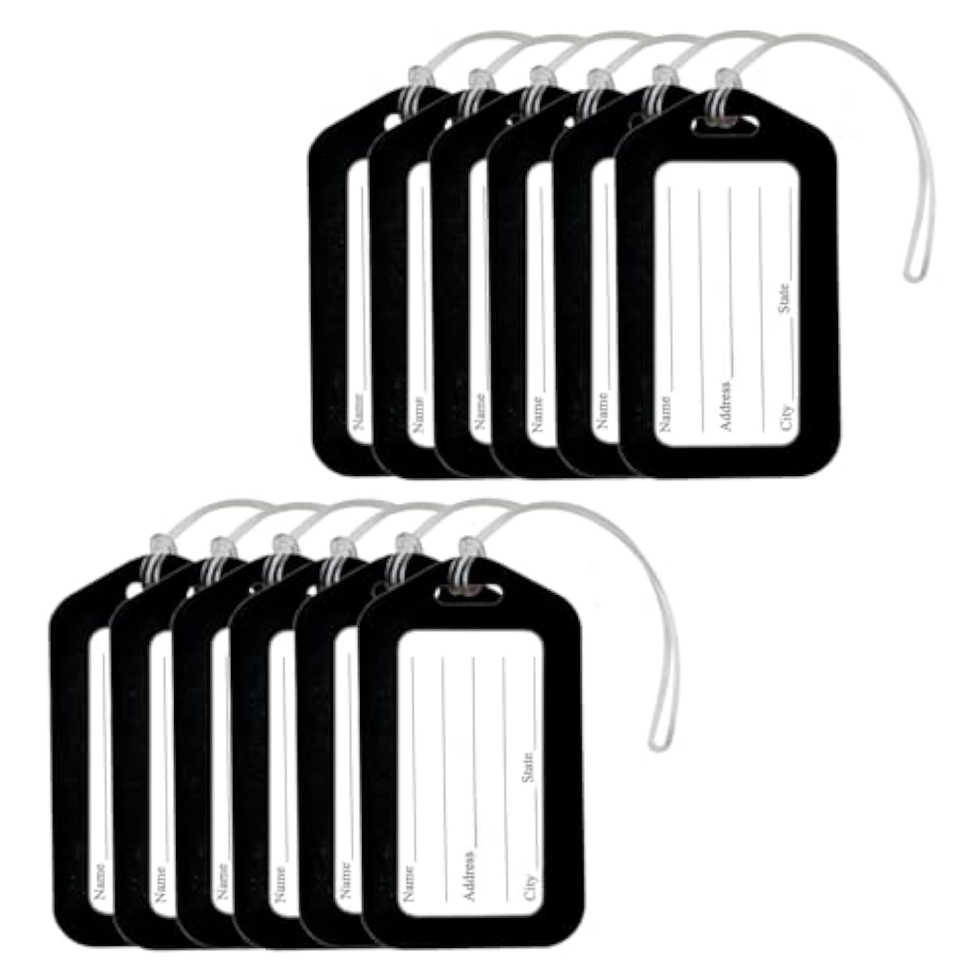 Pack of 50 Bright Neon Luggage Tags, Durable Plastic