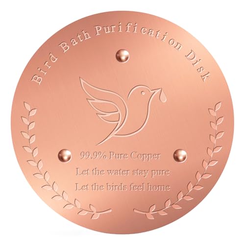 Cunuwo Bird Bath Copper Disk – 1mm Thick 99.9% Pure Copper Disk, 100mm Diameter, Bird-Friendly Outdoor Accessory for Keeping Birdbath Water Fresh, Suitable for All Birdbath Bowls (1)