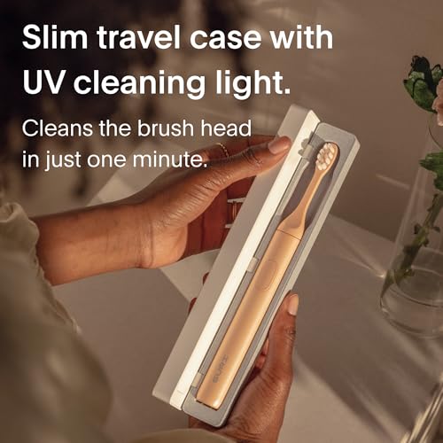 suri 10 sonic electric toothbrush with uv cleaning travel case 1 month battery  designed in california  electric toothbrush for adults  travel toothbrushes  tooth brush  pink