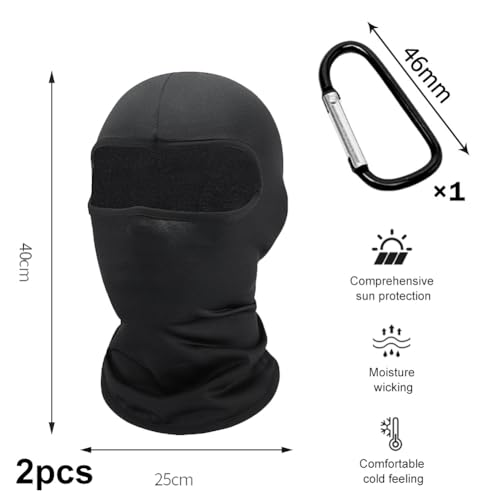 Bavooty Sturmhaube Kinder,Kinder Sturmhaube,Sturmhaube Motorrad,Sturmhaube Schwarz,Helm mütze Kinder,Winddicht Gesichtsmaske Skimaske Sturmmaske für Jungen Mädchen, Einheitsgröße,Schwarz 2 Pcs