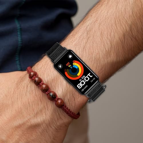 Correa de nylon para Huawei Band 8 y 9 negra y gris miniatura 6