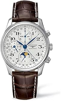 Longines Watches- Longines Master Complications Moonphase Automatic Chronograph Transparent Case Back Men's Watch, Strap