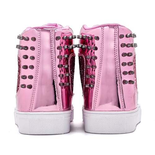 Image of IGxx Glitter Rivet Shoes Men Disco Punk High Top Women Sneakers