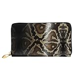 Cartera de mano larga de piel de serpiente para mujer, cartera de mano larga utilizada para almacenamiento de tarjetas de crédito, dinero en efectivo, Snake Skin, One Size, Casual