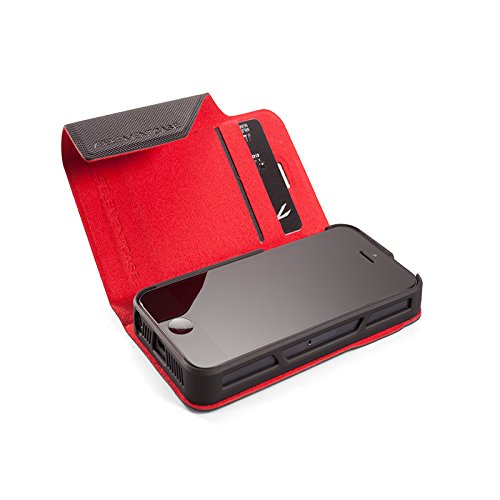 Element Case Soft Tec Wallet Case for iPhone SE iPhone 5 and iPhone 5s - Black / Red (API5-2010-KR00)