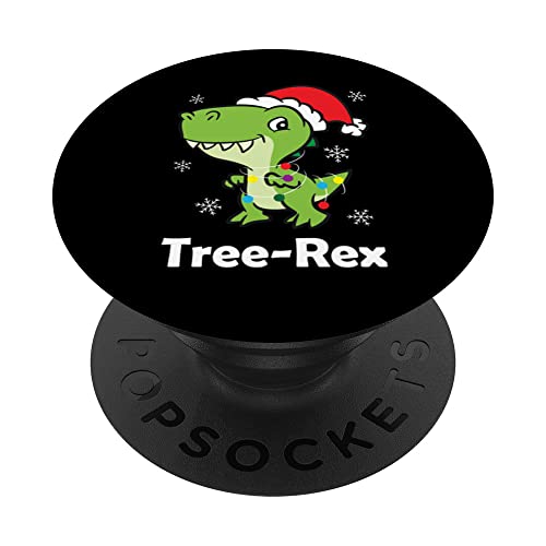 T-Rex Tree-Rex Fairy Lights PopSockets Swappable PopGrip, Black
